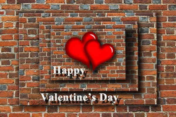 Beloved hearts with inspiration Happy Valentine's Day — Stock Photo, Image