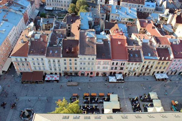 View to the house-tops of Lvov city — Stock Photo, Image