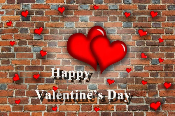 Beloved hearts with inspiration Happy Valentine's Day — Stock Photo, Image