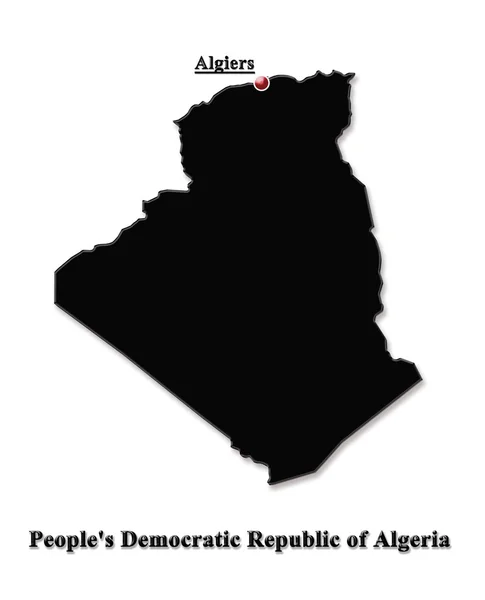 Mapa Algierii w języku angielskim — Zdjęcie stockowe