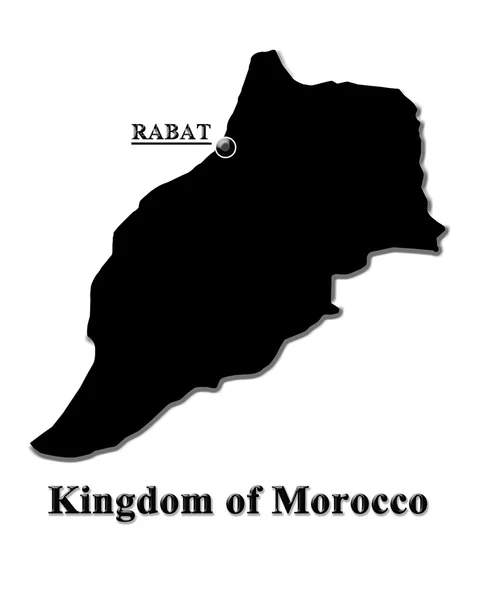 Map of Morocco in English isolated — Stock Photo, Image