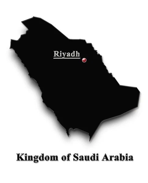 Mappa nera di Arabia Saudita — Foto Stock