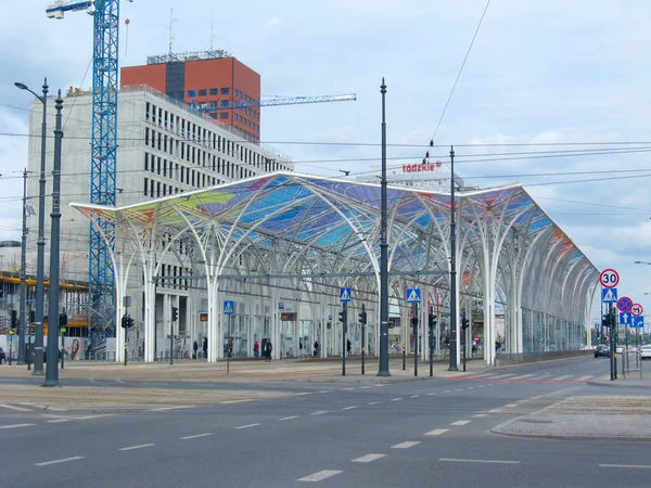 Lodz Polónia Agosto 2019 Depósito Bondes Lodz Edifício Depósito Bonde — Fotografia de Stock