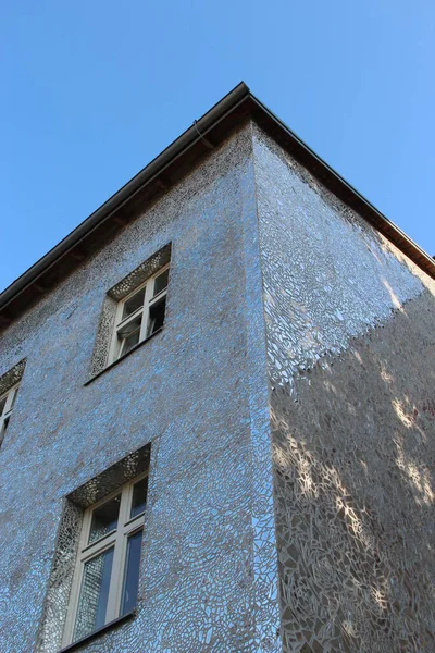 Lodz Poland June 2019 Building Mirrored Walls Facade Building Made — Stock Photo, Image