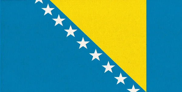 Bandera Bosnia Herzegovina Bandera Bosnia Superficie Tela Bandera Nacional Bosnia — Foto de Stock