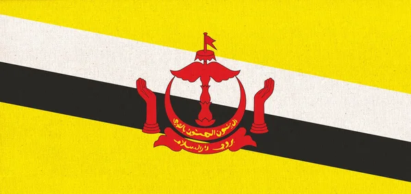 Vlag Van Brunei Natie Van Brunei Vlag Stof Oppervlak Brunei — Stockfoto