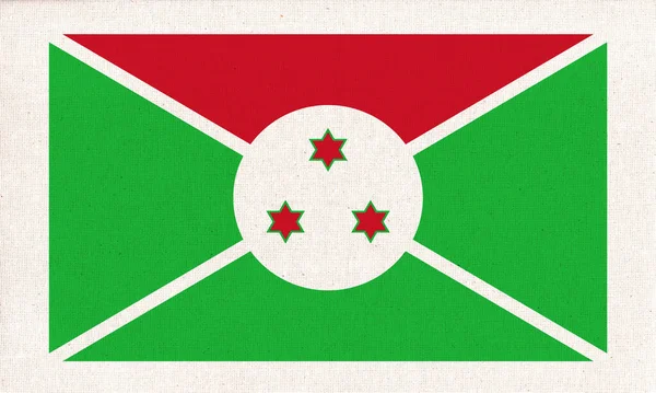 Burundi Vlag Stof Oppervlak Burundese Nationale Vlag Gestructureerde Achtergrond Textuur — Stockfoto