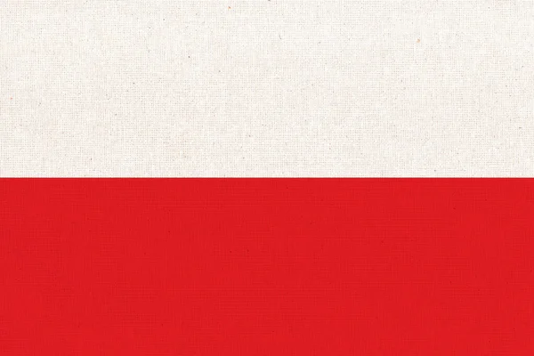 Σημαία Της Πόλαντ Πολωνική Σημαία Στην Επιφάνεια Του Υφάσματος Πολωνική — Φωτογραφία Αρχείου