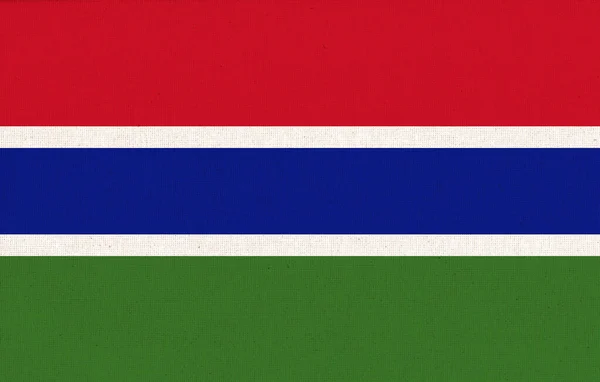 Flagge Von Gambia Nationale Gambische Flagge Auf Stoffoberfläche Gambische Nationalflagge — Stockfoto