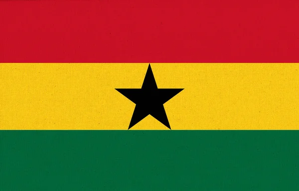 Flagge Ghanas Nationale Ghanaische Flagge Auf Stoffoberfläche Ghanische Nationalflagge Auf — Stockfoto
