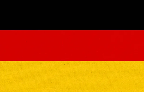 Σημαία Της Γερμανίας Εθνική Γερμανική Σημαία Υφασμάτινη Επιφάνεια Γερμανική Εθνική — Φωτογραφία Αρχείου