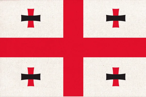 Flagge Georgiens Georgisches Staatssymbol Flagge Auf Stoffoberfläche Textur Georgisches Staatssymbol — Stockfoto