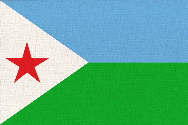 Dzsibuti Zászlója Nemzeti Zászló Dzsibuti Szövet Felületén Dzsibuti Nemzeti Zászló — Stock Fotó