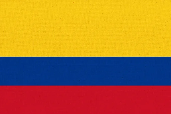 Bandera Colombia Bandera Colombiana Superficie Tela Bandera Nacional Colombiana Sobre — Foto de Stock