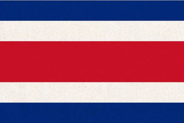 哥斯达黎加共和国的国旗 哥斯达黎加国旗在织物表面 织物的纹理 哥斯达黎加共和国 — 图库照片