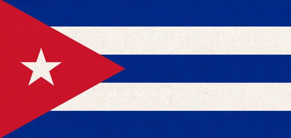 Kubai Köztársaság Zászlója Kuba Zászló Szövet Felszínén Szövet Textúra Kubai — Stock Fotó