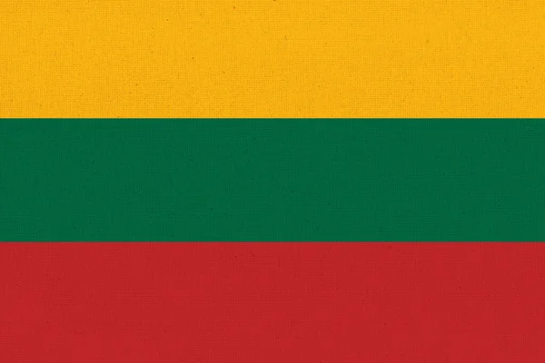 Litevská Vlajka Litevský Státní Symbol Vlajka Povrchu Tkaniny Textilní Textura — Stock fotografie