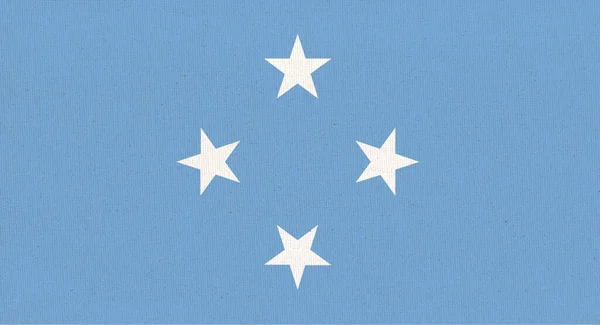Bandera Micronesia Bandera Micronesia Superficie Del Tejido Textura Tela Símbolo —  Fotos de Stock