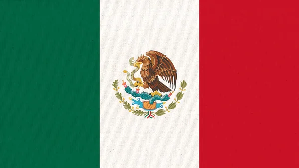 Flag Mexico Mexican Flag Fabric Surface Fabric Texture Republic Mexico — Stock Photo, Image