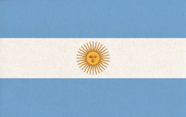 Bandeira Argentina Superfície Tecido Bandeira Nacional Argentina Fundo Texturizado Textura — Fotografia de Stock