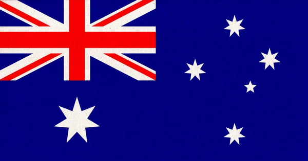 Flag Australia Fabric Surface Australian National Flag Textured Background Australia — Stock Photo, Image