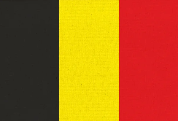 Belgium Zászlója Belgium Zászló Szövet Felületén Belga Nemzeti Zászló Texturált — Stock Fotó