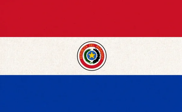 Flagge Paraguays Flagge Paraguays Auf Stoffoberfläche Textur Nationales Symbol Republik — Stockfoto