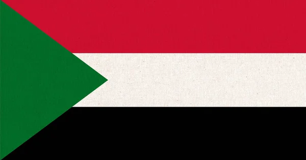 Флаг Судана Флаг Судана Поверхности Ткани Текстура Ткани Национальный Символ — стоковое фото