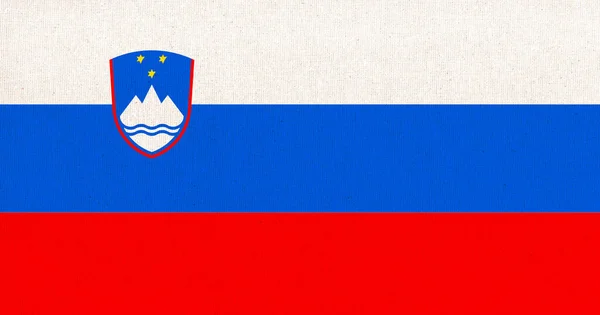 Bandiera Della Slovenia Bandiera Slovena Tessuto Tessuto Texture Simbolo Nazionale — Foto Stock