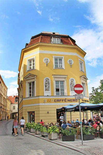 Warschau Polen Juli 2019 Mooie Straat Poolse Hoofdstad Warschau Gebouw — Stockfoto