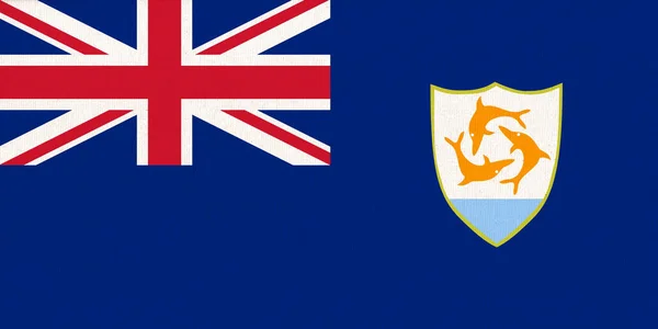 Flagge Von Anguilla Anguillan Flagge Auf Stoffoberfläche Textur Nationales Symbol — Stockfoto