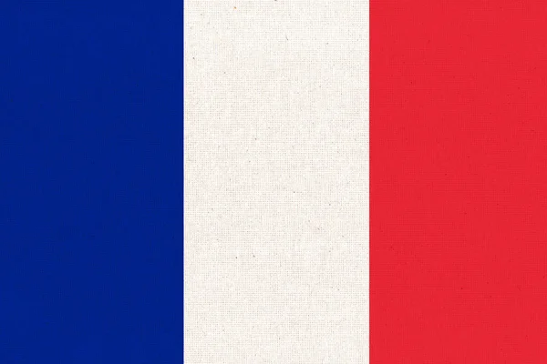 Francouzská Vlajka Francouzská Vlajka Povrchu Tkaniny Textilní Textura Národní Symbol — Stock fotografie
