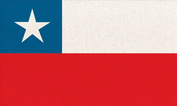 Bandeira Chile Bandeira Chilena Superfície Tecido Textura Tecido Símbolo Nacional — Fotografia de Stock