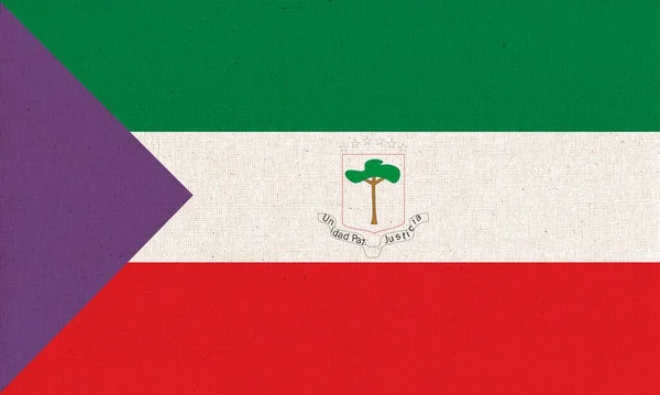 Flag Equatorial Guinea Equatorial Guinea Flag Fabric Surface Fabric Texture — Stock Photo, Image