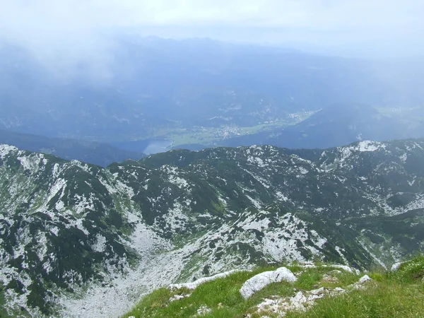 Panorama Montană Vedere Satului Munte Sus Frumoasă Vedere Panoramică Asupra — Fotografie, imagine de stoc