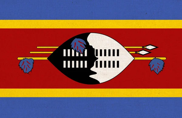 Bandera Eswatini Bandera Eswatini Superficie Tela Textura Tela Símbolo Nacional — Foto de Stock