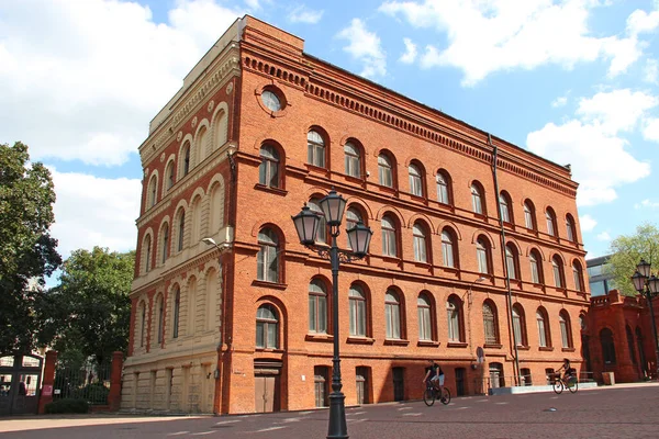 Lodz Polen August 2019 Fassade Des Alten Backsteingebäudes Alte Fabrikhalle — Stockfoto