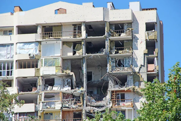 Chernihiv Ukraine March 2022 Consequences Artillery Shelling Houses Peaceful City — 스톡 사진
