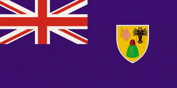 特克斯和凯科斯群岛旗帜 英国海外领土的官方象征 3D插图 Cnmi 特克斯和凯科斯群岛正式国旗 岛屿国家 — 图库照片