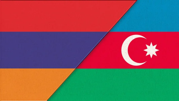 Banderas Azerbaiyán Armenia Guerra Nagorno Karabaj Conflicto Militar Entre Azerbaiyán —  Fotos de Stock