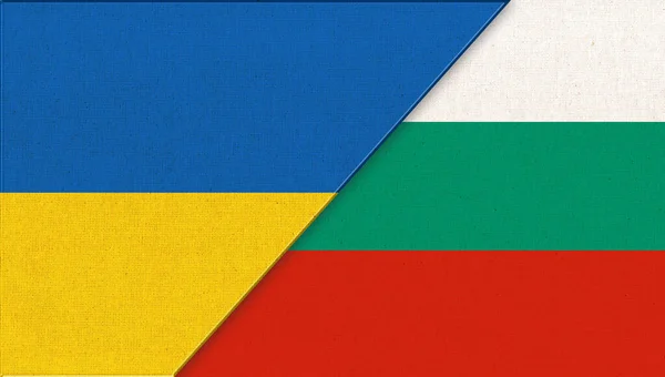 Прапор України Болгарії Ілюстрація Два Прапори Разом Текстура Національні Символи — стокове фото