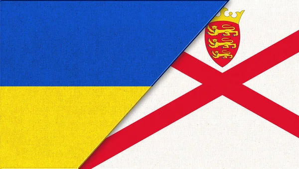 Vlag Van Oekraïne Jersey Vlag Van Jersey Bailiwick Jersey Vlag — Stockfoto