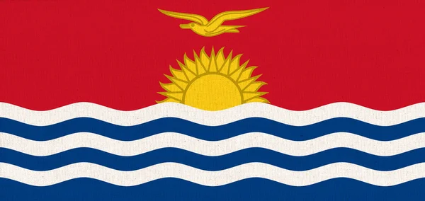 Flag Kiribati National Kiribati Flag Fabric Surface Kiribatian National Flag — Stock Photo, Image