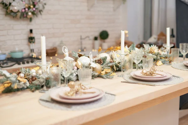 Tatil yemeği, Noel, lüks tasarım dekorasyonu.