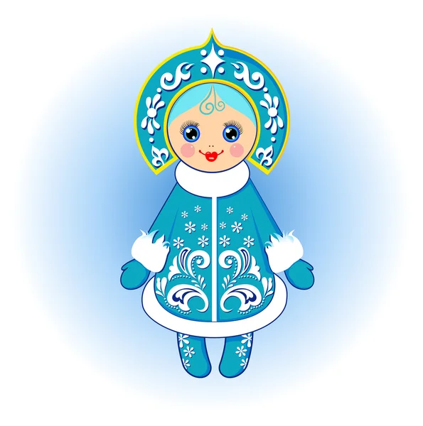 Vector Nieve doncella en un vestido azul — Vector de stock