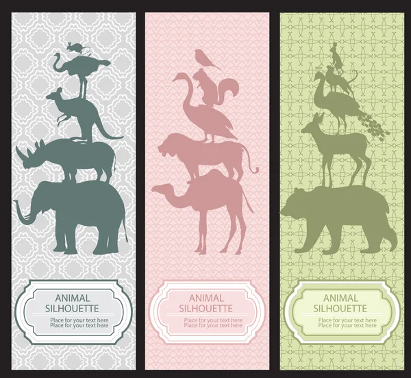 yer işaretiyle hayvanlar silhouettes