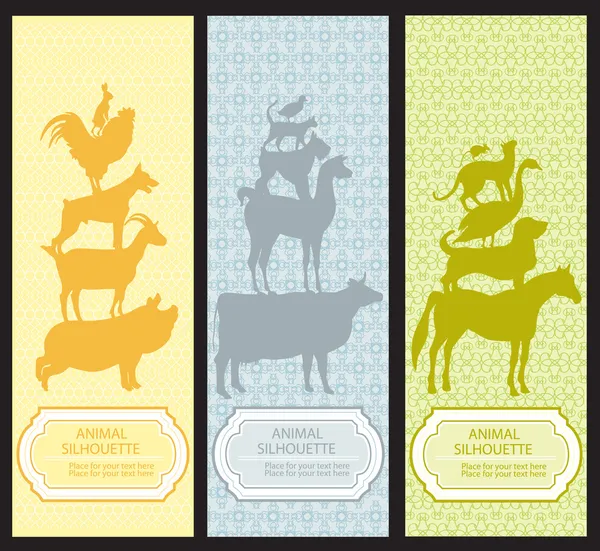 yer işaretleri ile evde beslenen hayvan hayvan silhouettes