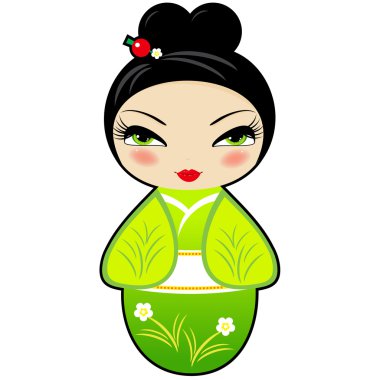 vektör kokeshi bebek