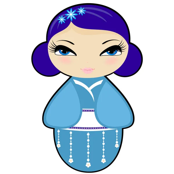 tatlı vektör kokeshi bebek