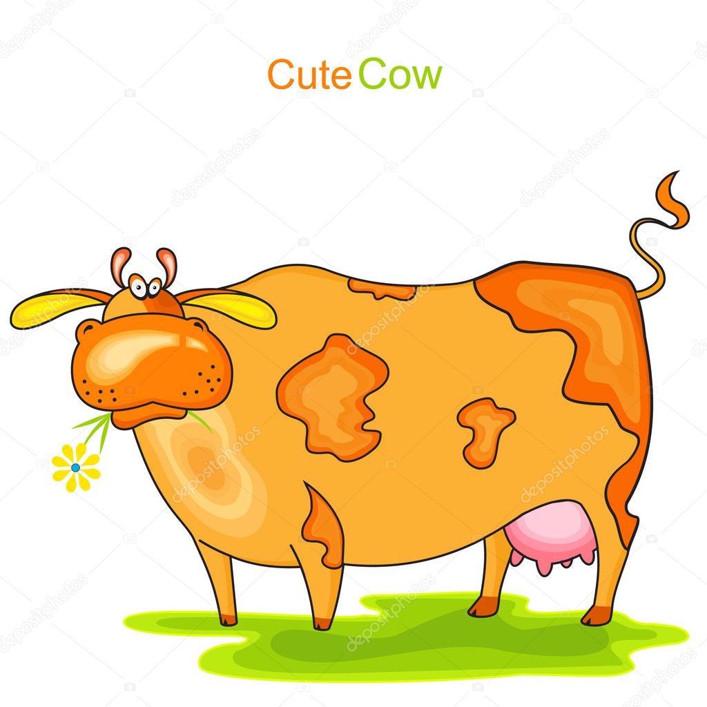 Cute cartoon cow